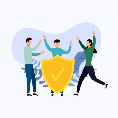 Insurance policy concept, data security, business concept vector illustration